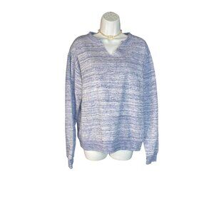 Exist Blue Heathered V-Neck Sweatshirt XL